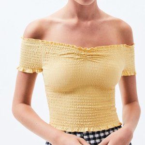Pacsun LA Hearts yellow crop top